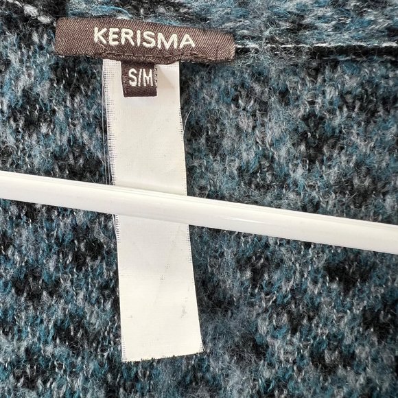 Kerisma Nordic Fair Isle Cardigan Sweater Wool Blend S/M Red Black Blue Oversize - Picture 4 of 4